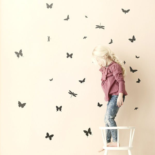 Wallsticker - Mini Butterflies - Black