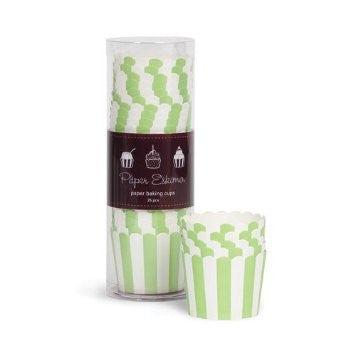 Baking Cups - Apple Green Stripes