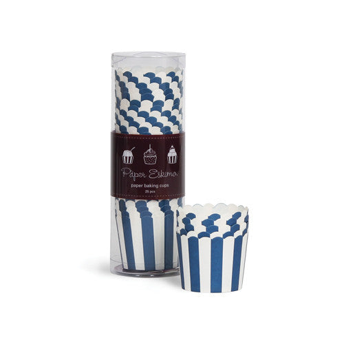 Baking Cups - Blue Navy Stripes