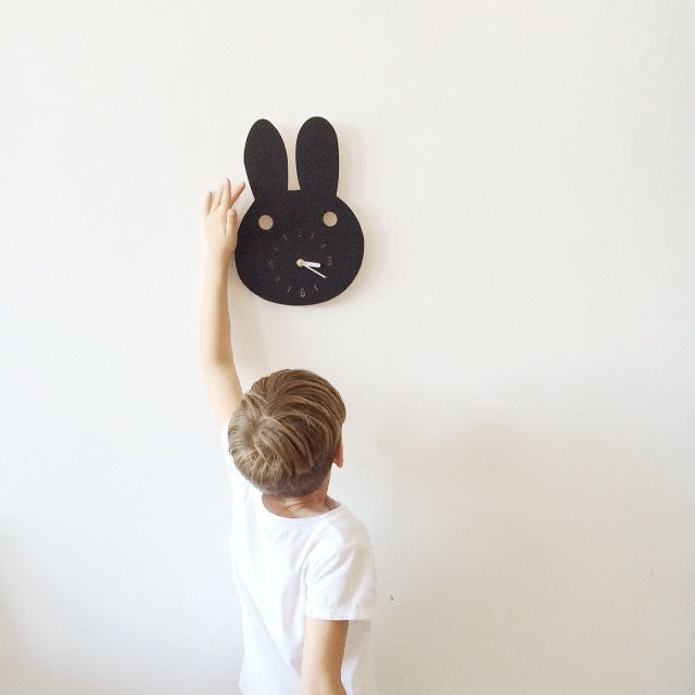 Black Bunny Timber Clock