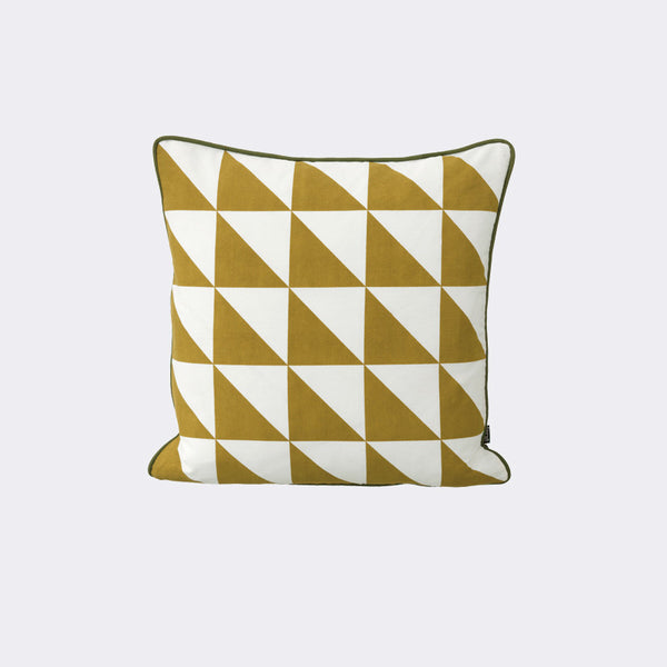 Large Geometry Cushion - Curry