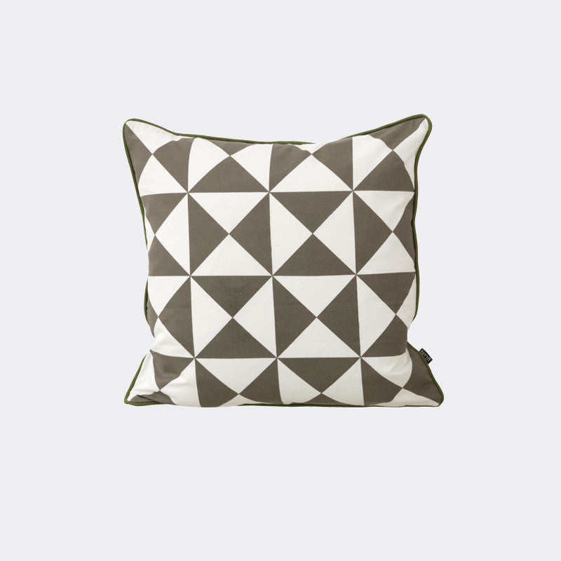 Large Geometry Cushion - Grey