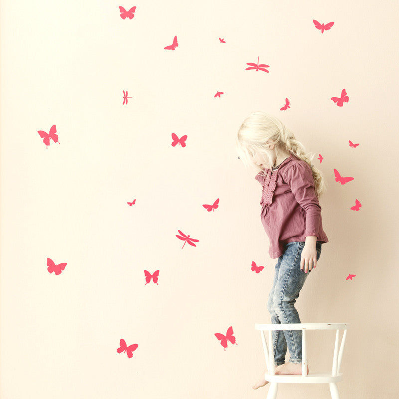 Wallsticker - Mini Butterflies - Neon